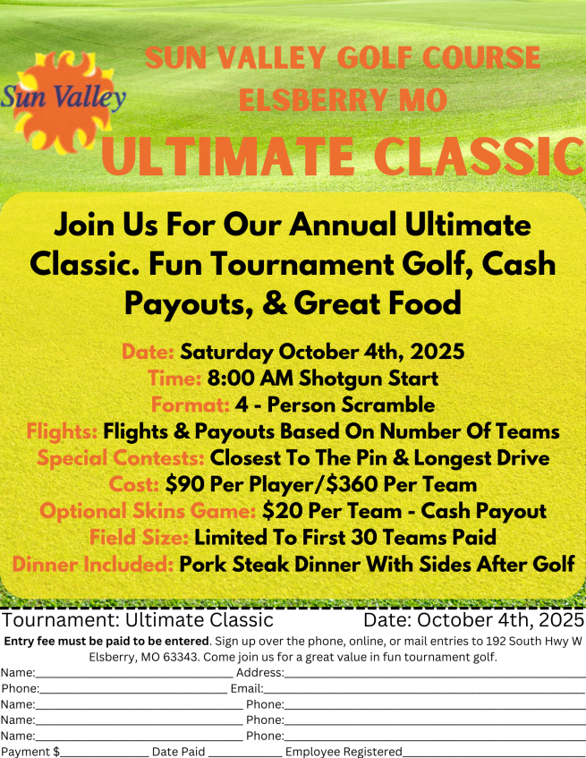 Sun Valley Ultimate Golf Classic 10.4.25