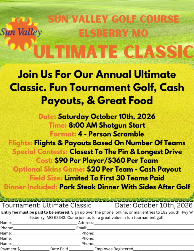 Sun Valley Ultimate Golf Classic 10.10.26 - Sun Valley Golf Course